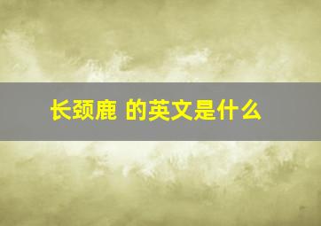 长颈鹿 的英文是什么